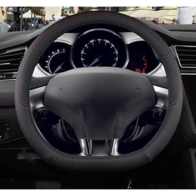 Image of For Citroen DS3 DS4 DS5 DS 5LS DS6 DS7 DS9, Car Steering Wheel Cover PU Leather Non slip Auto Accessories