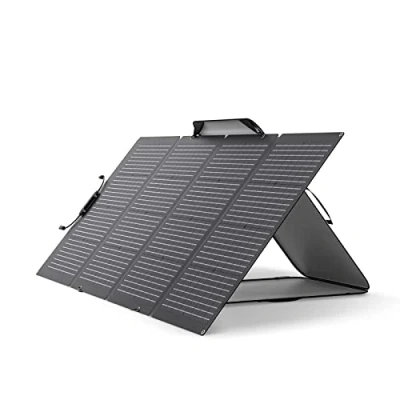 Image of EF ECOFLOW 220Watt Bifacial Foldable Solar Panel, Complete with Adjustable Kickstand, Waterproof IP68 &amp; Durable for Off The Grid Living