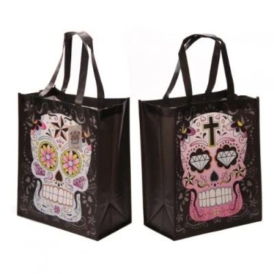 Image of Puckator Day of the Dead Reusable Shopping Bag Shoulder Bags Handbags for Women Canvas Tote Hand Large Ladies Aesthetic Stuff Big Foldaway