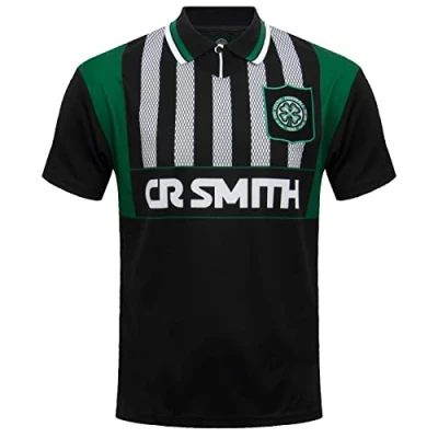 Image of Celtic FC Mens Away Retro Shirt Black Small