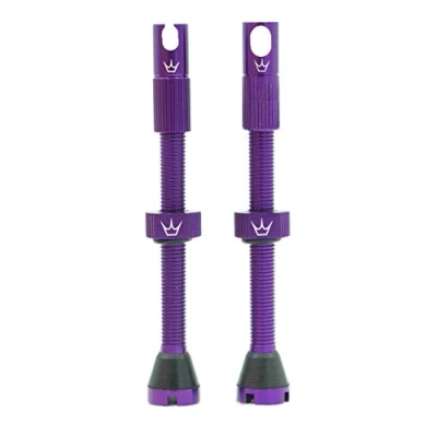 Image of Peaty&#039;s X Chris King MK2 Tubeless Valves Presta Integrated Spoke Key &amp; Valve Core Removal Caps, Mountain Bike, Road Gravel Bicycle Tyre, Insert Compatible, 7075 Aluminium 60mm, Violet