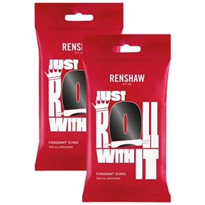 Image of Renshaw Jet Black Ready to Roll Icing 500g (Multipack 2X 250g)