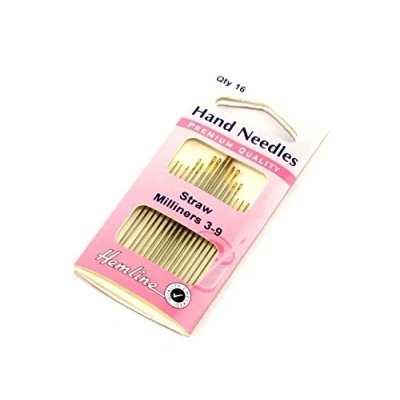 Image of Hemline Premium Gold Eye Straw Milliner Needles per pack of 16