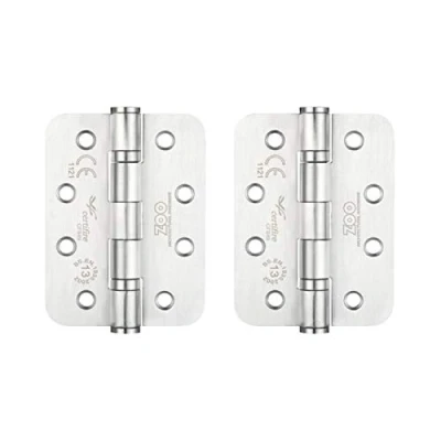 Image of Zoo Hardware 102 x 76 3mm Fire Ball Bearing Door Hinge Radius Stainless Steel Grade 13