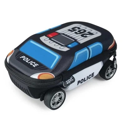 Image of ZIPIT Police Car Pencil Case for Boys Large Capacity Box School
