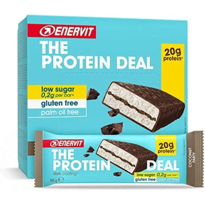 Image of Enervit The Protein Deal Bar (Coconut Party, Pack of 12 Bars)