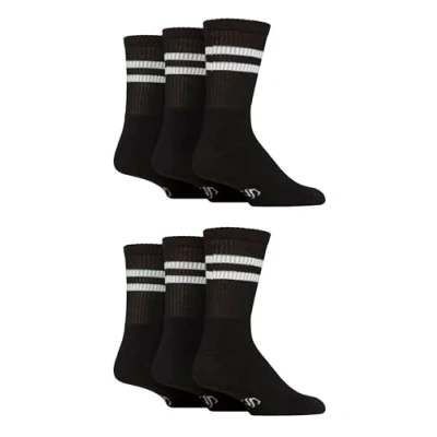 Image of Mens 6 Pair SOCKSHOP Sport and Leisure Crew Socks Black 11