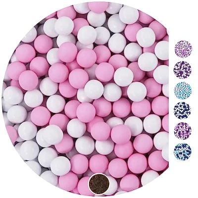 Image of EinsSein 1 kg small chocolate balls in white/pink approx. cm sweets for weddings, christenings, communion ideal test tubes alternative chocolates, wedding almonds, sugar almonds