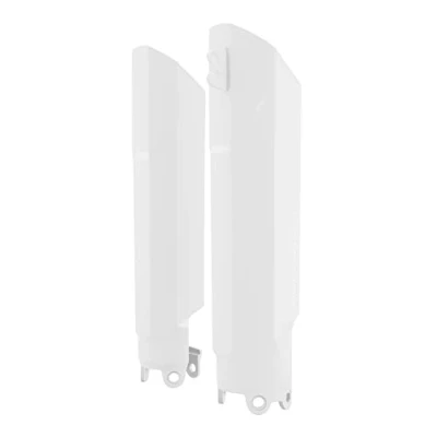 Image of POLISPORT 8399300002 Full Wrap Fork Protector Made in Impact Resistant Plastic Compatible with KTM, HUSQVARNA, GAS GAS, SHERCO Motorcycles White