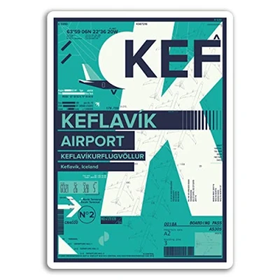 Image of 2 x 10cm Keflavík Airport Vinyl Stickers Iceland Travel Sticker Luggage #17409 (10cm Tall)
