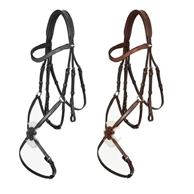 Image of LeMieux Arika Grackle Bridle Havana/Silver Cob