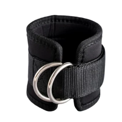 Image of Ankle Strap D ring Thigh Leg Pulley Gym Weight Lifting Multi Padded Cable Attachment (Black)