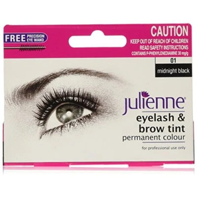 Image of Julienne Eyelash and Eyebrow Permanent Midnight Black 01 Colour Tint 15ml