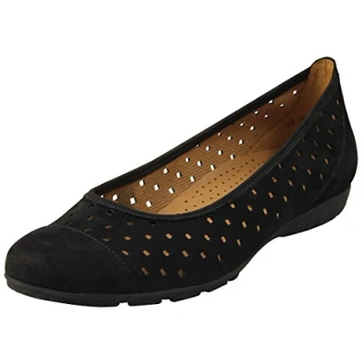 Image of Gabor Ruffle N, Women Ballet Flats, Black (Black Nubuk Lavato), 6 UK (39 EU)