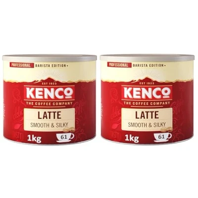 Image of Kenco Latte Instant Coffee Tin 1kg, Smooth &amp; Silky (Pack of 2)