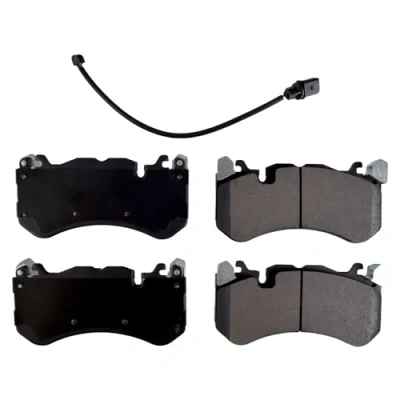 Image of 4F0698151F, 4F0698151G, 4F0698151H, 4G0698151AC, 4G0698151J Brake pad set BLUE PRINT ADBP420043 Front Axle incl. wear warning contact