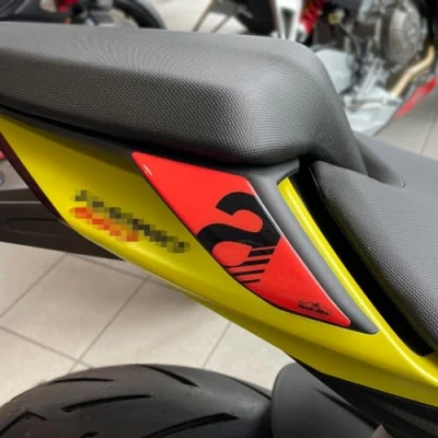 Image of Resin Bike Motorcycle 3D Stickers Compatible with Aprilia Tuono RS 660 2020 2023. Rear Passenger Handles Protections from Impact and Scratches. Gadget Moto