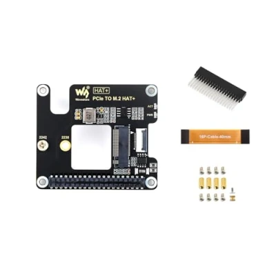 Image of PCIe to M.2 M Key Adapter for Raspberry Pi 5, Support NVMe Protocol SSD with 2230/2242 Size, PCI Ex1 Gen2 or Gen3 Mode, Booting from PI5, High speed Reading/Writing