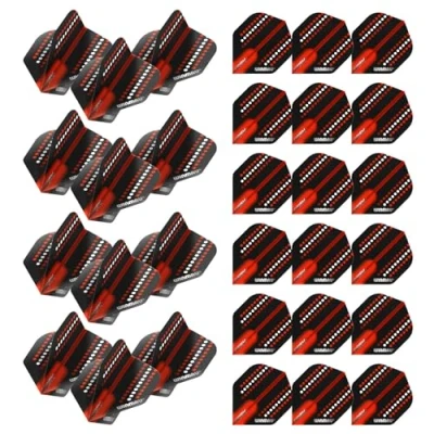 Image of WINMAU Prism Alpha Black &amp; Red Dot Design Extra Thick dart flights 10 sets per pack (30 in total)