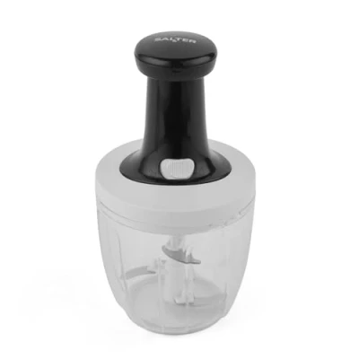 Image of Salter BW12923EU7 Press Chopper Manual Hand Dicer For Onion, Pepper, Mincer Food Processor, Garlic, Ginger, Herbs, Chillies, Stainless Steel Blade, Non Slip, Compact Storage, Easy To Clean