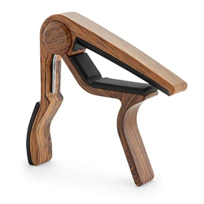 Image of TIGER UACAPO7 LW Ukulele Trigger Capo for Soprano, Concert, Baritone, Ukes Wood Finish