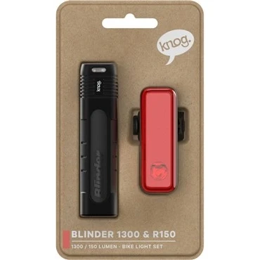 Image of Knog Blinder Pro 1300 &amp; R150 USB Rechargeable Bike Light Set