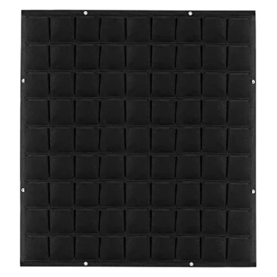 Image of Jazooli 72 Pockets Hanging Planter Bags, Vertical Wall Mounted Plant Planting Grow Herb Garden Outdoor Indoor Growing Bag, Greening Flower Container 1m x (Black)