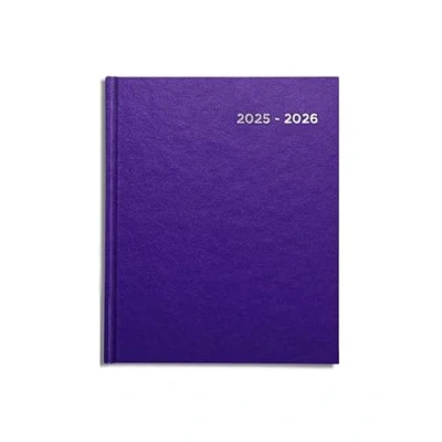 Image of Academic Diary 2025 2026 A5 page a day by Pirongs Mid year A5+ Diary, Casebound Purple