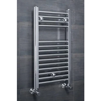 Image of Warmehaus Contemporary Straight Bathroom Ladder Radiator Heated Towel Rail Chrome Warmer Central Heating 700 x 400mm