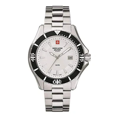 Image of Swiss Alpine Military 7040 Men&#039;s Stainless Steel Analogue Quartz Watch, Steel/Black/Silver 1132sam, Strap Length: