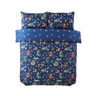 Image of Rapport home Christmas Bedding Set Autumn Forest Microfibre Duvet Cover Double Multi