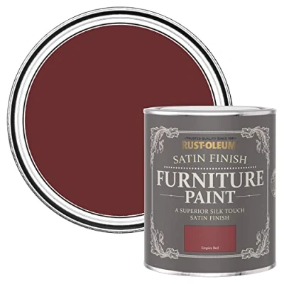 Image of Rust Oleum Red Furniture Paint in Satin Finish Empire 750ml