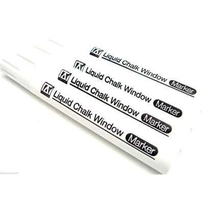 Image of White Liquid Chalk Markers Blackboard Dry Wipe Marker Pens Window 4 Pack