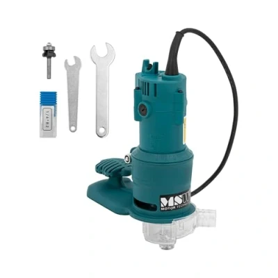 Image of MSW Edge Router 28,000 RPM 350 W 1/4&quot; R2 Blade with 25 mm Diameter 1 Depth Adjustment Single Hand Trimmer Compact Milling Machine Wood