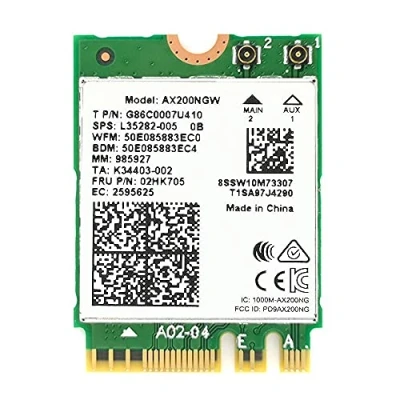 Image of Intel AX200 WiFi 6 Dual Band Adapter M.2 Interface 802.11ax for PCs Up to 2.4 Gbps Bluetooth 5.2 Enabled Compatible with Intel, AMD, Windows 10/11, Linux AX200NGW No vPro (AX200)