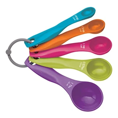 Image of 5Pcs Measuring Spoon Set, Assorted Spoons for Food, Durable, Stain Resistant and Dishwasher Safe Plastic Kitchen Utensils Baking Set