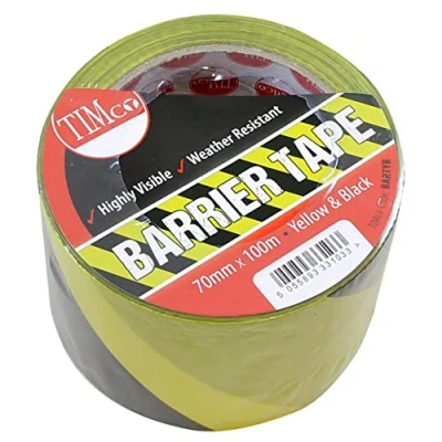 Image of Timco PE Barrier Tape Yellow/Black 100m x 70mm