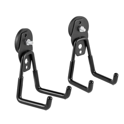 Image of Yuzita Two Pieces Heavy Duty Large Garage Magnet Hooks, Strong Storage Utility Magnetic Hooks with Anti Slip Coating for Indoor &amp; Outdoor Hanging (Black)