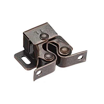 Image of Cabinet Door Double Roller Catch Ball Latch with Prong Coppper Tone 20 Pieces