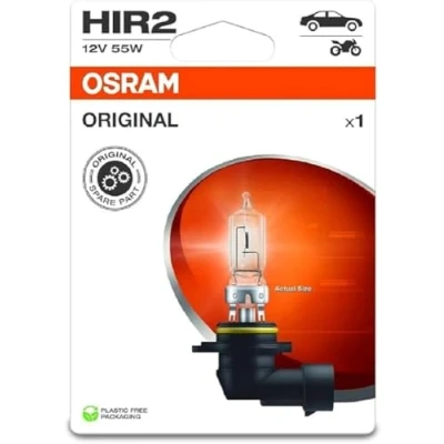 Image of OSRAM ORIGINAL LINE, HIR2, halogen headlight bulb for vehicles, Single Blister (1 lamp)