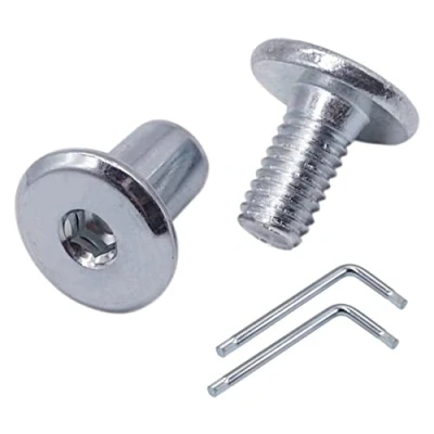 Image of SKIR&#039;CO (10 pcs) Zinc Plated Steel Joint Connector Bolts M6 x 12 mm With Nuts, Furniture Bolt, Hex Allen Screws