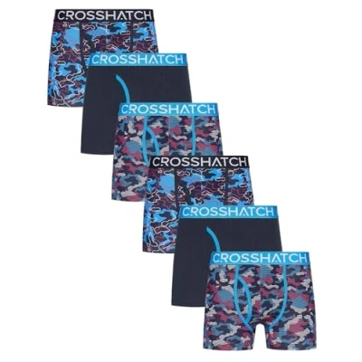 Image of Crosshatch Men&#039;s Multicoloured Boxer Shorts (6 Pack) Gift set Underwear Trunks Available in sizes: S,M,L,XL,XXL Size S