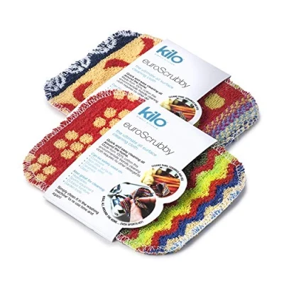 Image of Kilo LSET18 Non Scratch Scourer, Purpose, Environmentally Friendly Scrubby Multi Colour Set of 2, One Size, 17x13cm