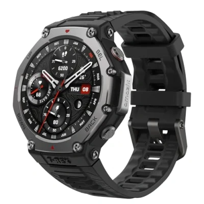 Image of Amazfit T Rex 3 Grey (Black Silicone Strap)