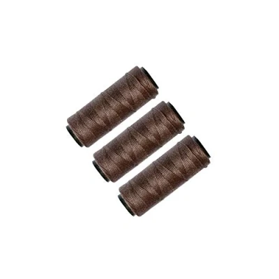 Image of 3 Rolls Sewing Thread for Hair Weave Bundles, Extensions, Weft, Making Wig DIY Weaving (Brown)