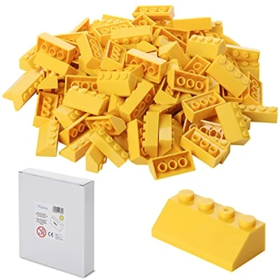 Image of Katara 100 building blocks in roof form, compatible with all other manufacturers Yellow