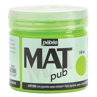 Image of Pebeo 256029 Mat Pub, Fluorescent Green, 140ml