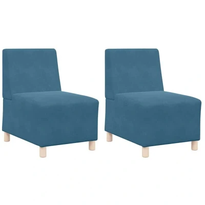 Image of vidaXL Sofa Chairs 2 pcs Blue 55 x 74 82 cm Velvet