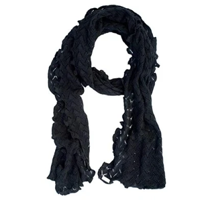 Image of Invero, Merino Scarf Lilly 100% Wool, black, 35 x 180 cm