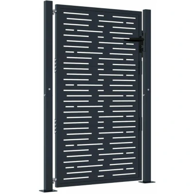 Image of vidaXL Garden Gate Anthracite 105x155 cm Steel Square Design